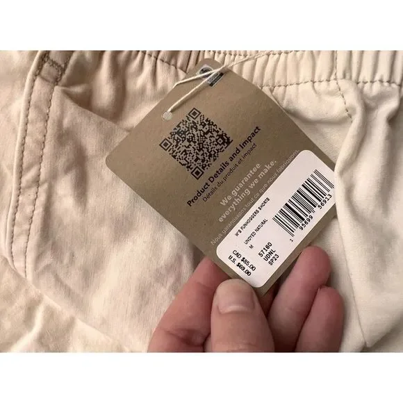 Patagonia 4” Funhoggers Shorts White Undyed Natural Women’s Size Medium - Picture 6 of 6